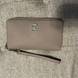 Grey Michael Kors wristlet